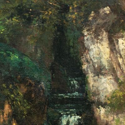 Una Cascata Vicino A Ornans Gustave Courbet cg30 quadro stampa su tela