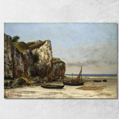 Spiaggia In Normandia Gustave Courbet cg41 quadro stampa su tela