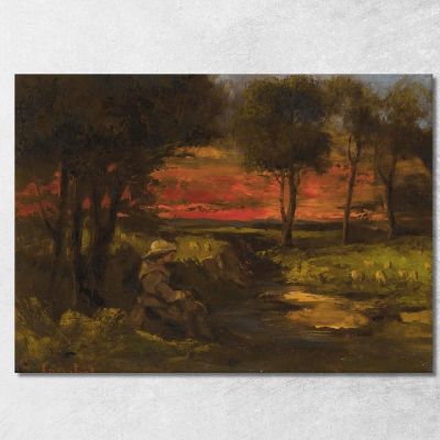 Filatrice Bretone Gustave Courbet cg51 quadro stampa su tela