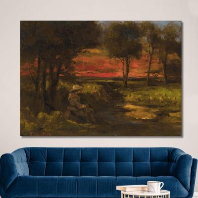 Filatrice Bretone Gustave Courbet cg51 quadro stampa su tela