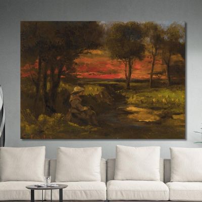 Filatrice Bretone Gustave Courbet cg51 quadro stampa su tela
