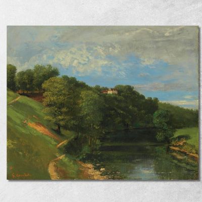 Castello Vicino Al Fiume Gustave Courbet cg55 quadro stampa su tela
