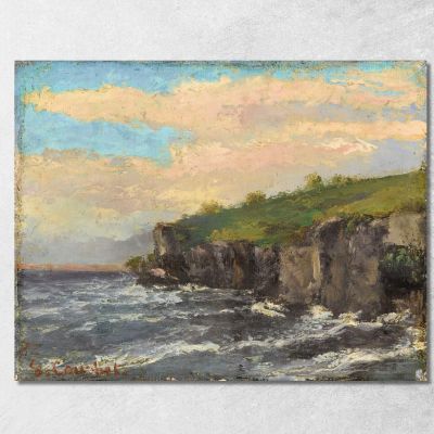 Scogliera Dall'Acqua Gustave Courbet cg57 quadro stampa su tela
