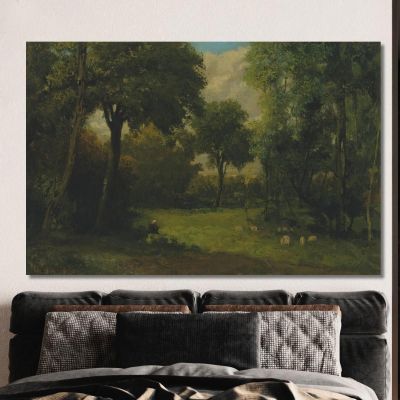 Il Pascolo Gustave Courbet cg84 quadro stampa su tela