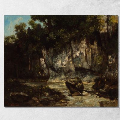 Paesaggio Con Cervo Gustave Courbet cg95 quadro stampa su tela