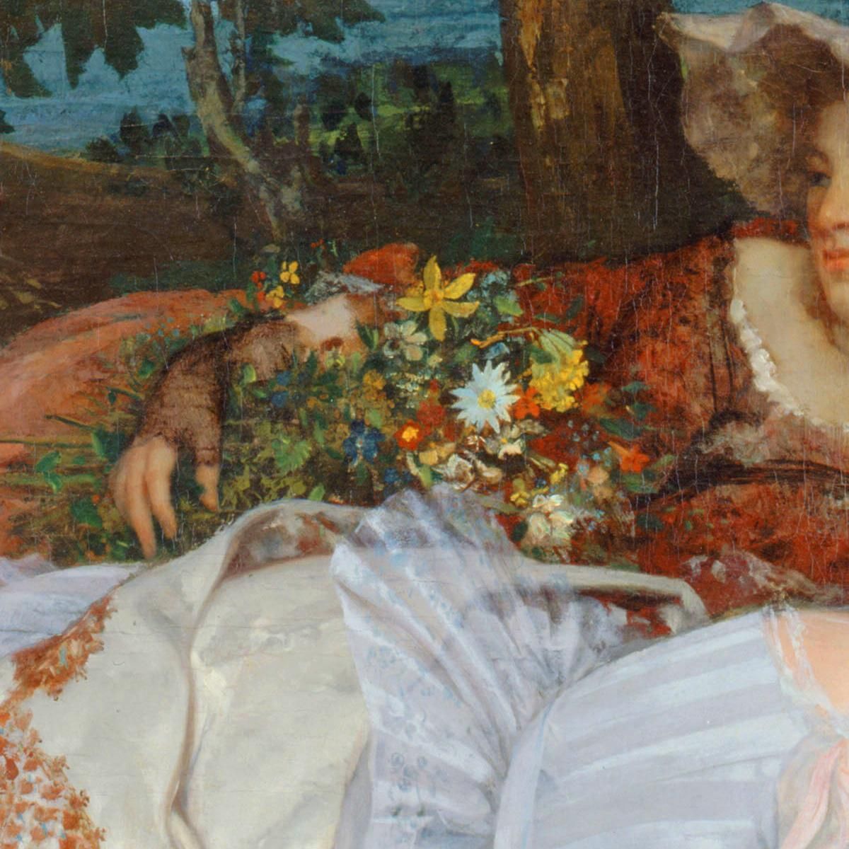Le Signorine Delle Rive Della Senna Estate Gustave Courbet cg105 quadro stampa su tela