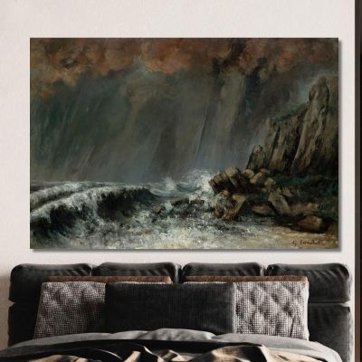 Marine La Tromba Marina Gustave Courbet cg116 quadro stampa su tela