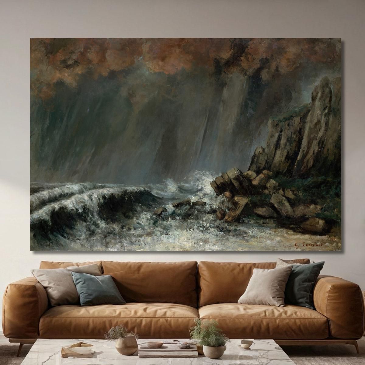 Marine La Tromba Marina Gustave Courbet cg116 quadro stampa su tela