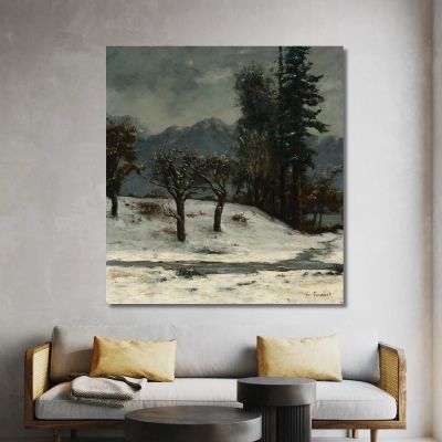 Nevicare Gustave Courbet cg120 quadro stampa su tela