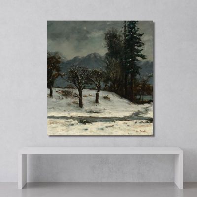 Nevicare Gustave Courbet cg120 quadro stampa su tela