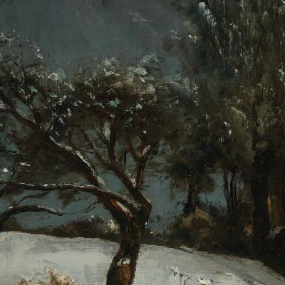 Nevicare Gustave Courbet cg120 quadro stampa su tela