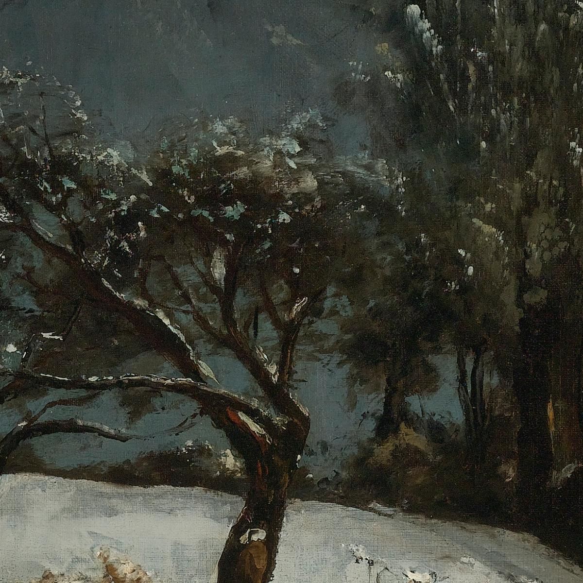 Nevicare Gustave Courbet cg120 quadro stampa su tela