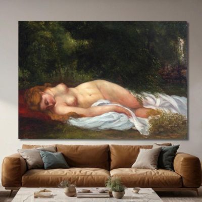 Naked Lying Gustave Courbet, cg121 canvas print