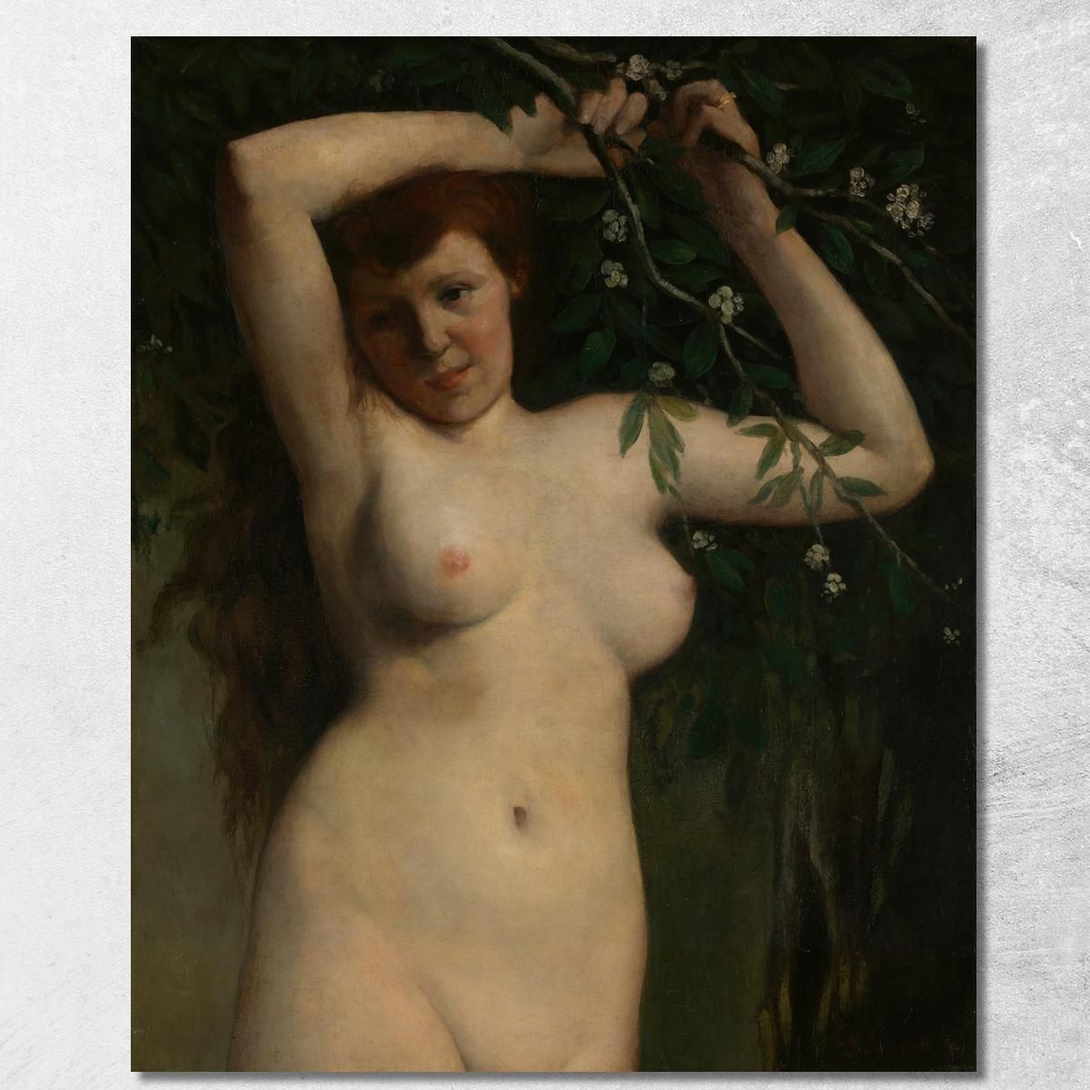 Nudo Con Ramo Fiorito Gustave Courbet cg122 quadro stampa su tela Nudo Con Ramo Fiorito Gustave Courbet cg122 quadro stampa su tela
