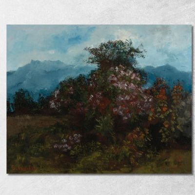 Paesaggio Con Messa Di Fiori Gustave Courbet cg126 quadro stampa su tela