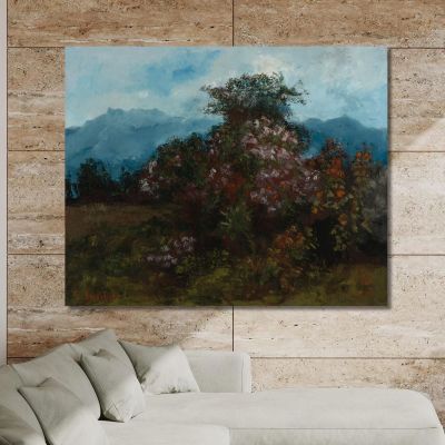 Paesaggio Con Messa Di Fiori Gustave Courbet cg126 quadro stampa su tela