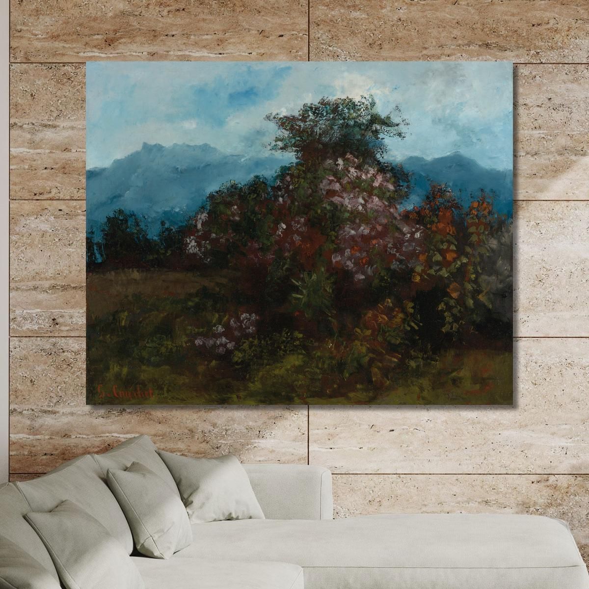 Paesaggio Con Messa Di Fiori Gustave Courbet cg126 quadro stampa su tela