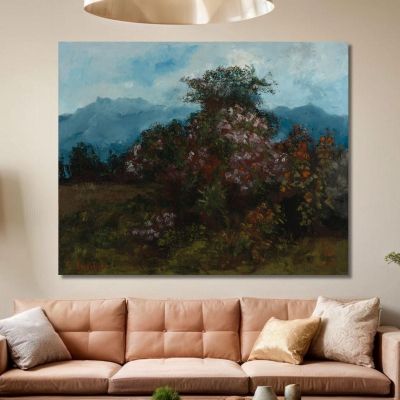 Paesaggio Con Messa Di Fiori Gustave Courbet cg126 quadro stampa su tela
