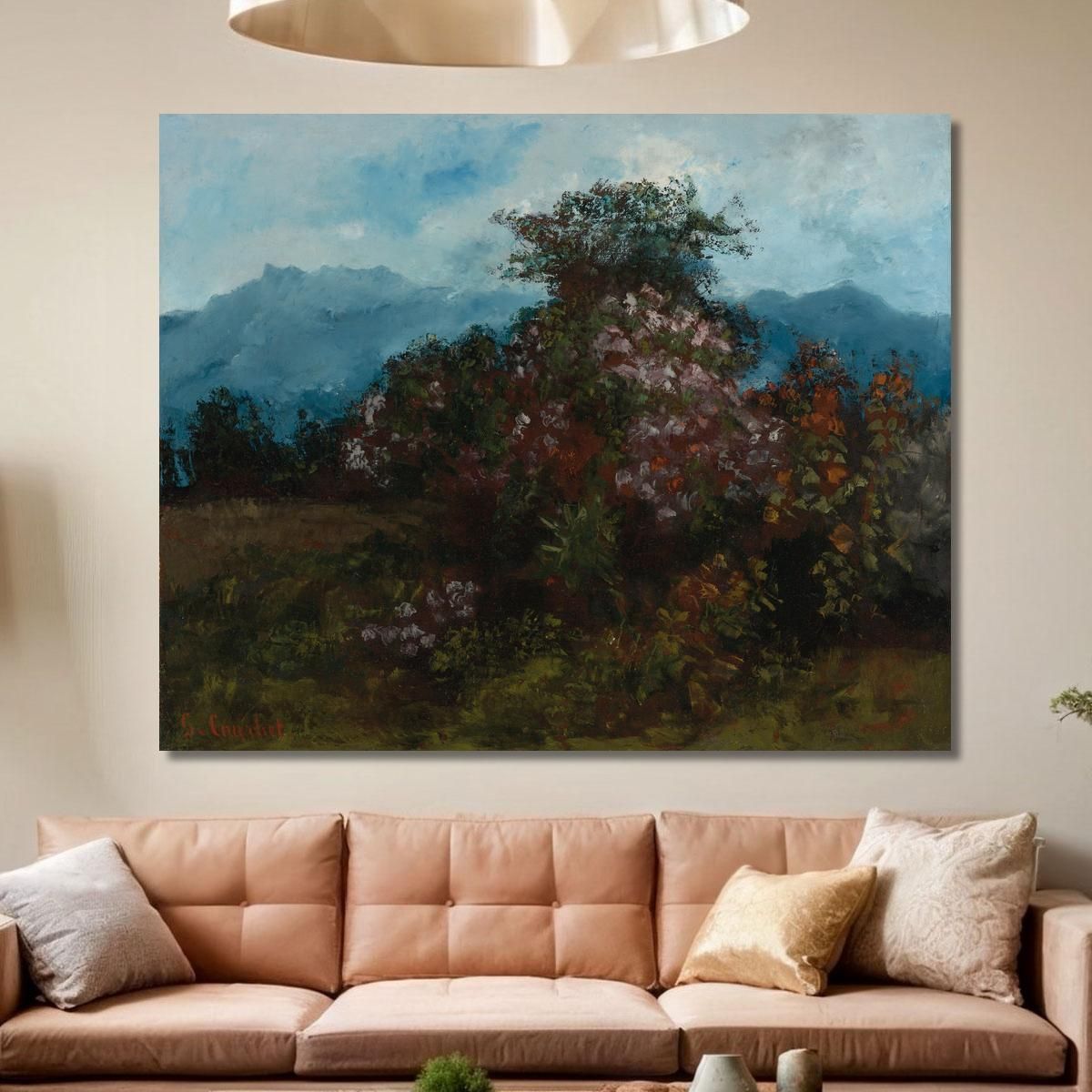 Paesaggio Con Messa Di Fiori Gustave Courbet cg126 quadro stampa su tela