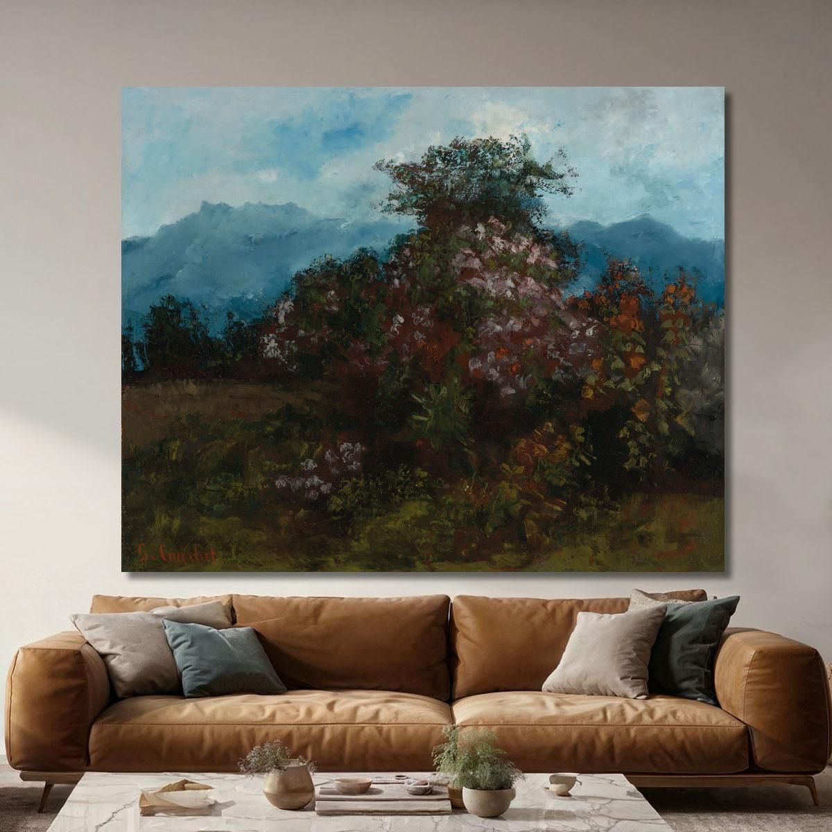 Paesaggio Con Messa Di Fiori Gustave Courbet cg126 quadro stampa su tela