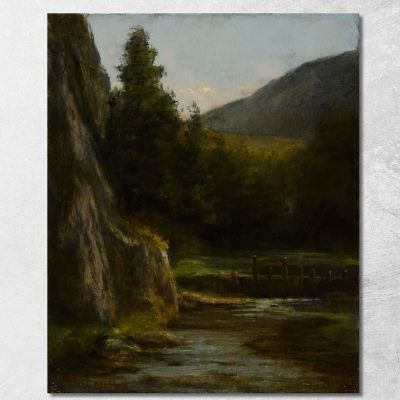Flusso Di Abeti Rocciosi Gustave Courbet cg147 quadro stampa su tela