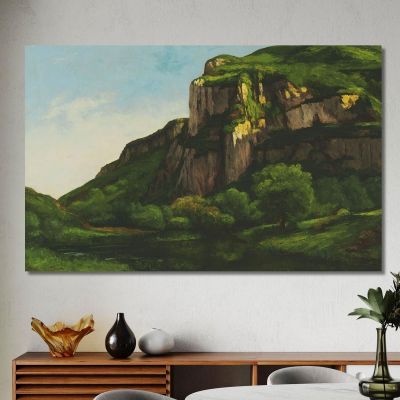 Rocce A Mouthier Gustave Courbet cg148 quadro stampa su tela