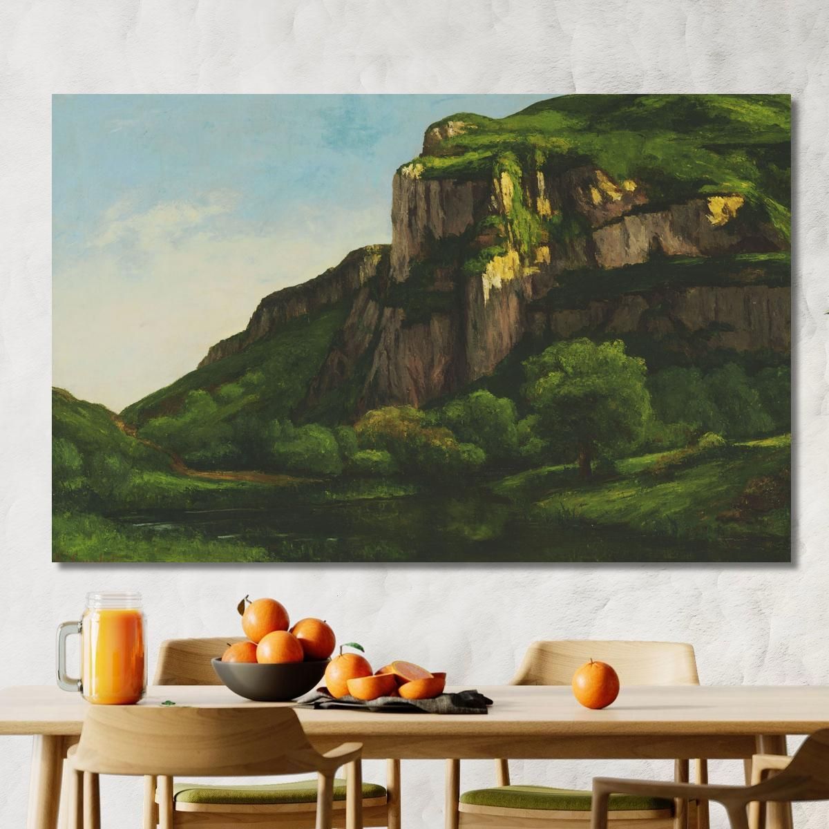Rocce A Mouthier Gustave Courbet cg148 quadro stampa su tela