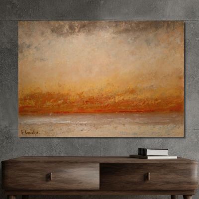 Sunset Marine Gustave Courbet, cg161 canvas print