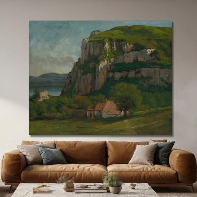 La Rocca Di Hautepierre Gustave Courbet cg177 quadro stampa su tela