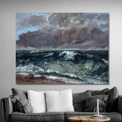 L'Onda 3 Gustave Courbet cg183 quadro stampa su tela