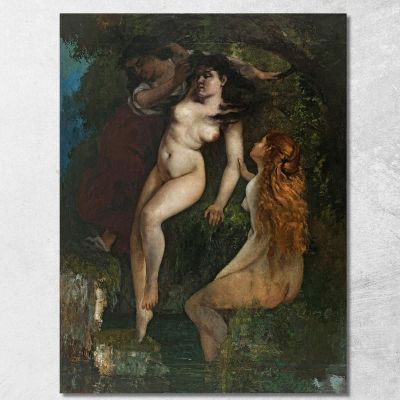 Tre Bagnanti Gustave Courbet cg188 quadro stampa su tela