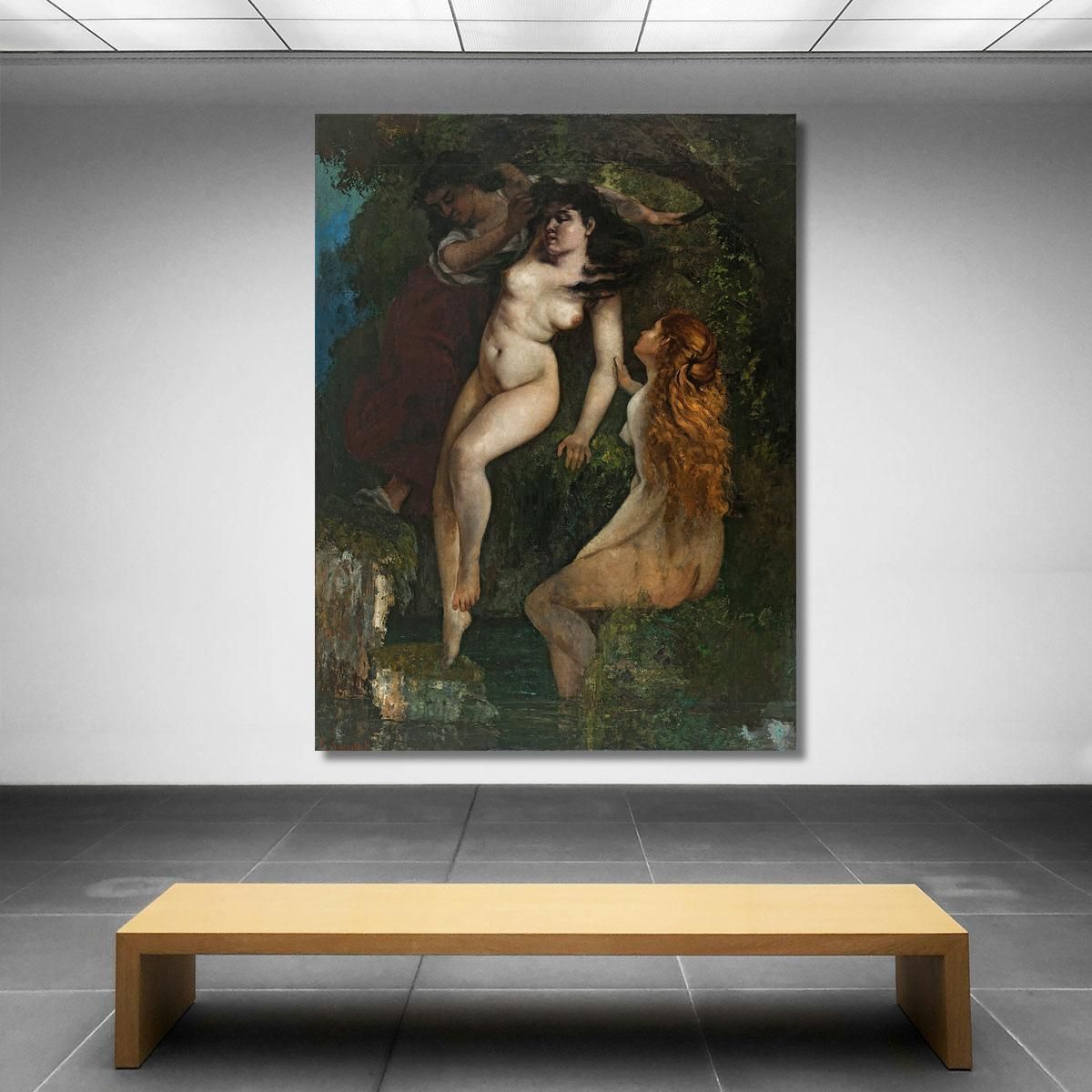 Tre Bagnanti Gustave Courbet cg188 quadro stampa su tela