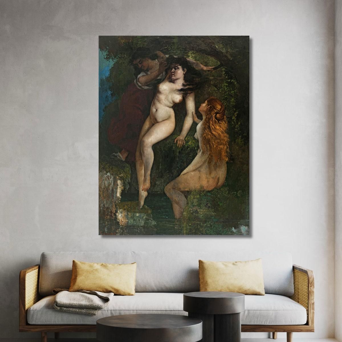 Tre Bagnanti Gustave Courbet cg188 quadro stampa su tela