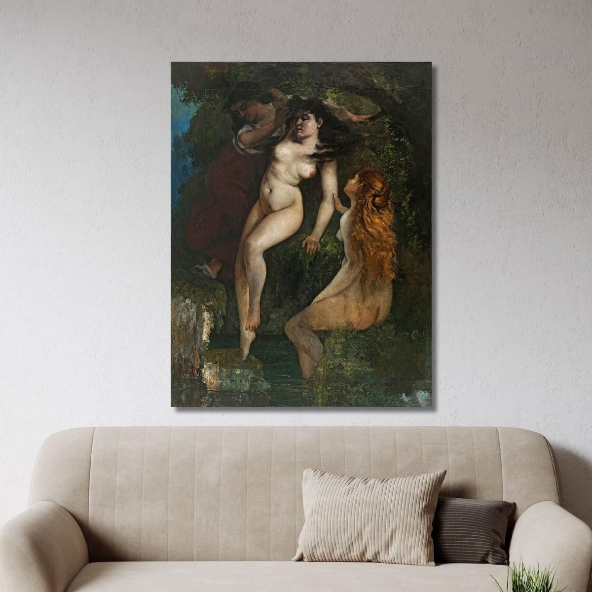 Tre Bagnanti Gustave Courbet cg188 quadro stampa su tela