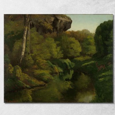 Vista Nella Foresta Di Fontainebleau Gustave Courbet cg190 quadro stampa su tela