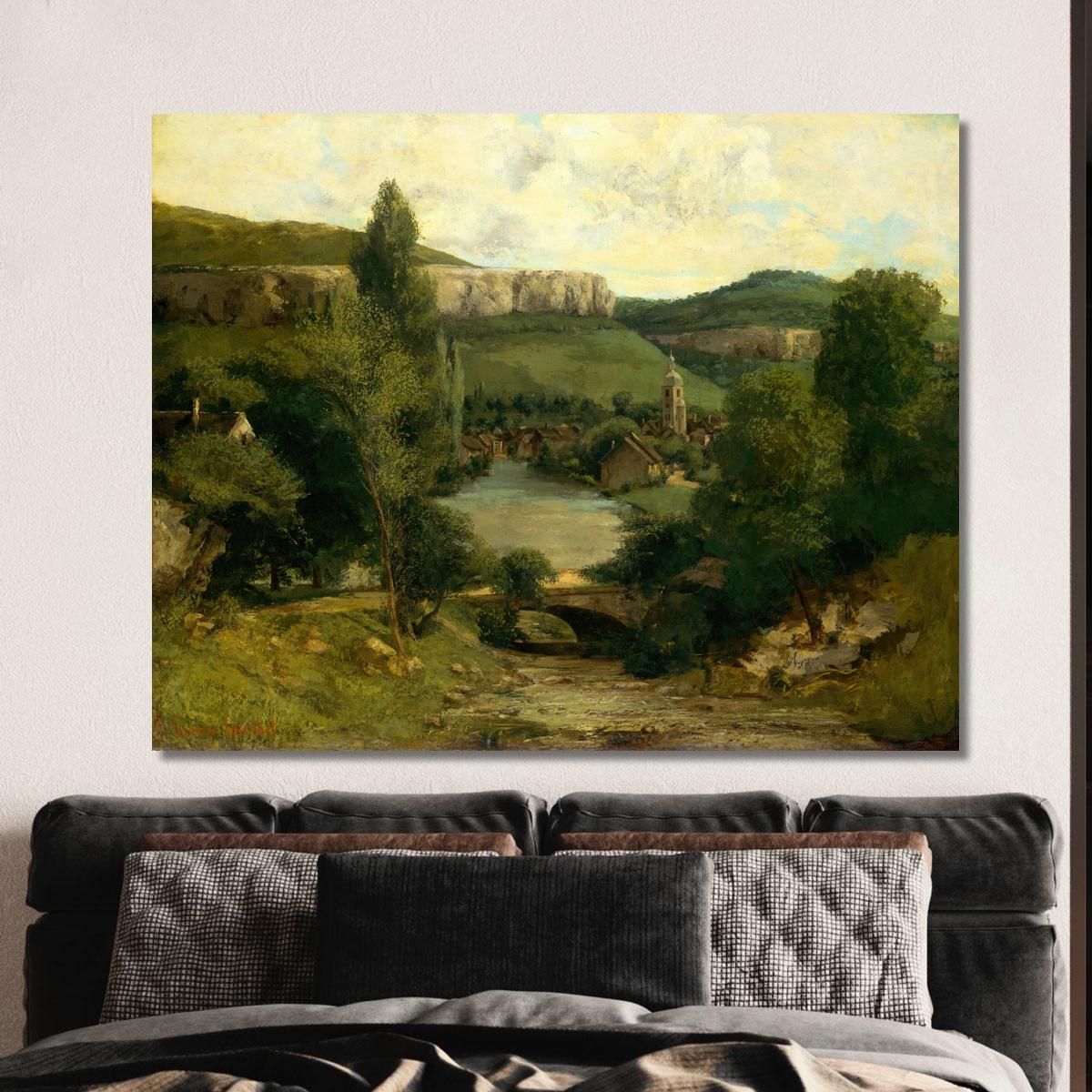 Veduta Di Ornans Gustave Courbet cg193 quadro stampa su tela