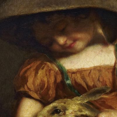 Ragazza Con Un Coniglio John Hoppner jhp4 quadro stampa su tela