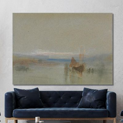 Barche Da Pesca In Bonaccia Al Largo Di Le Havre Joseph Mallord William Turner jwt44 quadro stampa su tela