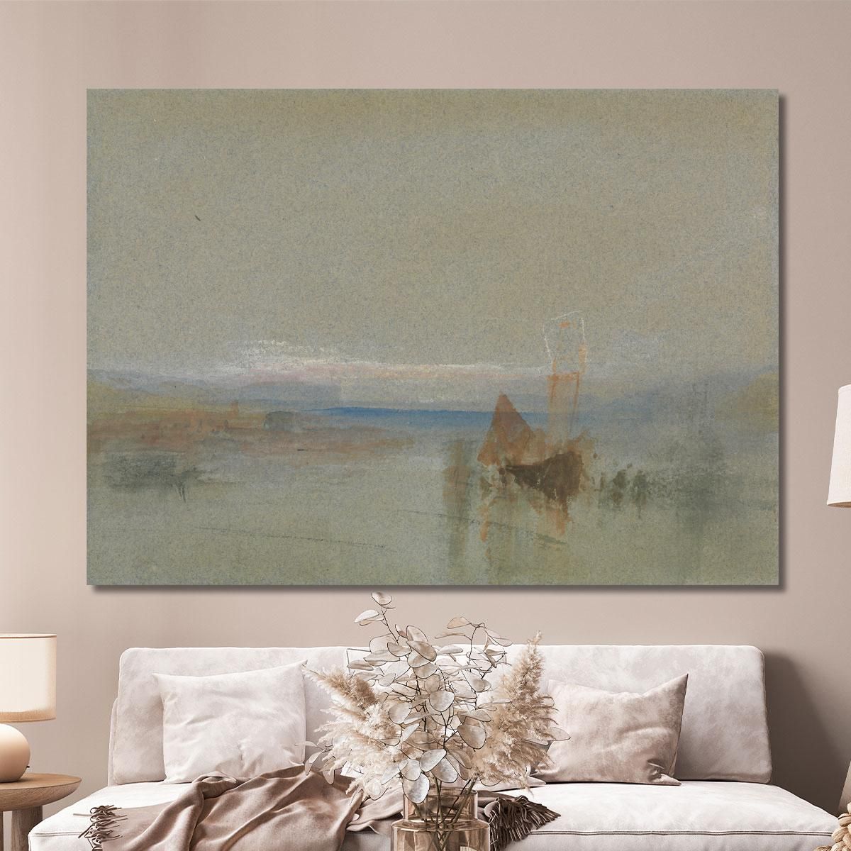 Barche Da Pesca In Bonaccia Al Largo Di Le Havre Joseph Mallord William Turner jwt44 quadro stampa su tela