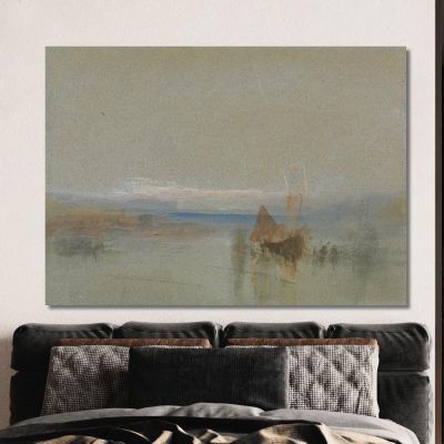 Barche Da Pesca In Bonaccia Al Largo Di Le Havre Joseph Mallord William Turner jwt44 quadro stampa su tela