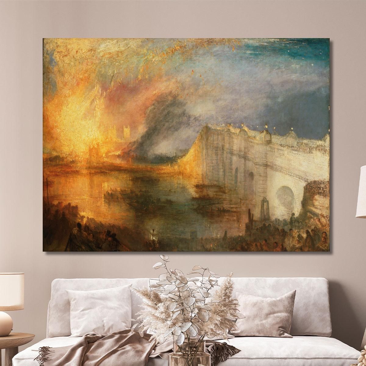 L'Incendio Delle Camere Dei Lord E Dei Comuni Il 16 Ottobre 1834 Joseph Mallord William Turner jwt124 quadro stampa su tela