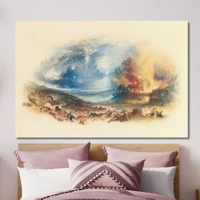 Il Campo Di Waterloo Visto Da Hougoumont Joseph Mallord William Turner jwt128 quadro stampa su tela