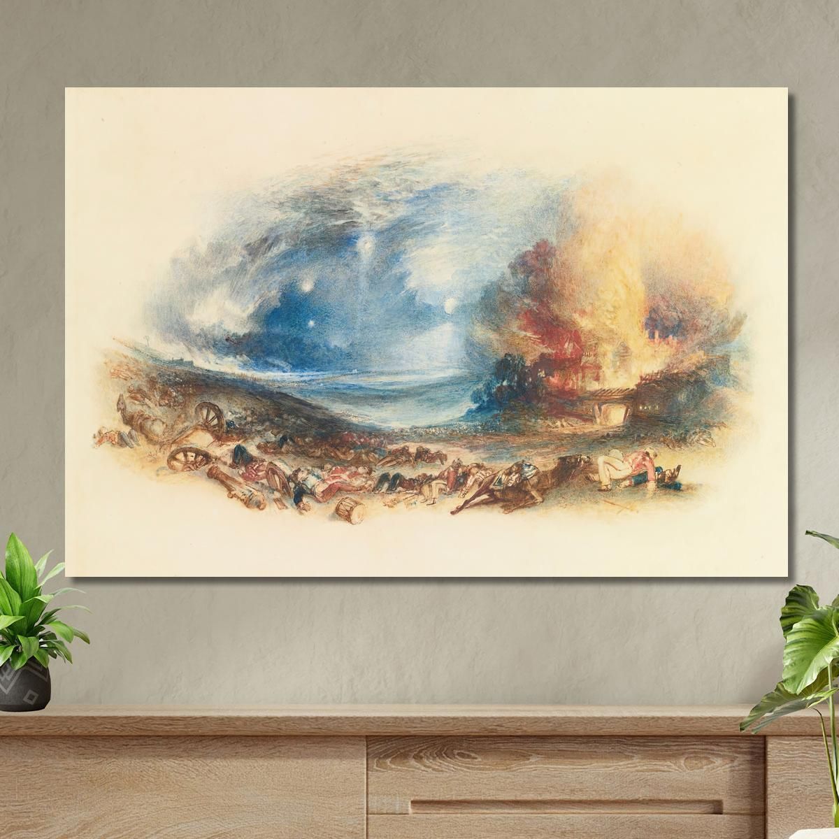Il Campo Di Waterloo Visto Da Hougoumont Joseph Mallord William Turner jwt128 quadro stampa su tela