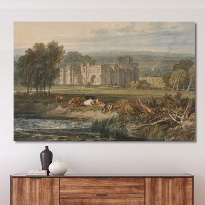 Veduta Di Hampton Court Herefordshire Da Sud-Est Joseph Mallord William Turner jwt149 quadro stampa su tela