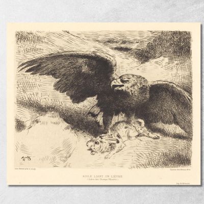 Aquila Che Si Avventa Su Una Lepre Léon Bonnat lbn2 quadro stampa su tela