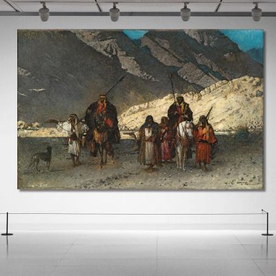 Sceicchi Arabi In Montagna Léon Bonnat lbn5 quadro stampa su tela