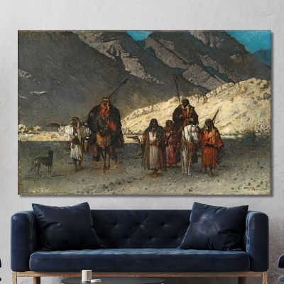 Sceicchi Arabi In Montagna Léon Bonnat lbn5 quadro stampa su tela