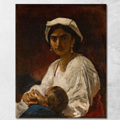 La Moglie Del Bandito Léon Bonnat lbn37 quadro stampa su tela