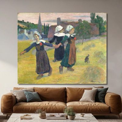 Ragazze Bretoni Che Ballano Pont-Aven Paul Gauguin pgg13 quadro stampa su tela