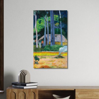 Cabina Sotto Gli Alberi Paul Gauguin pgg15 quadro stampa su tela